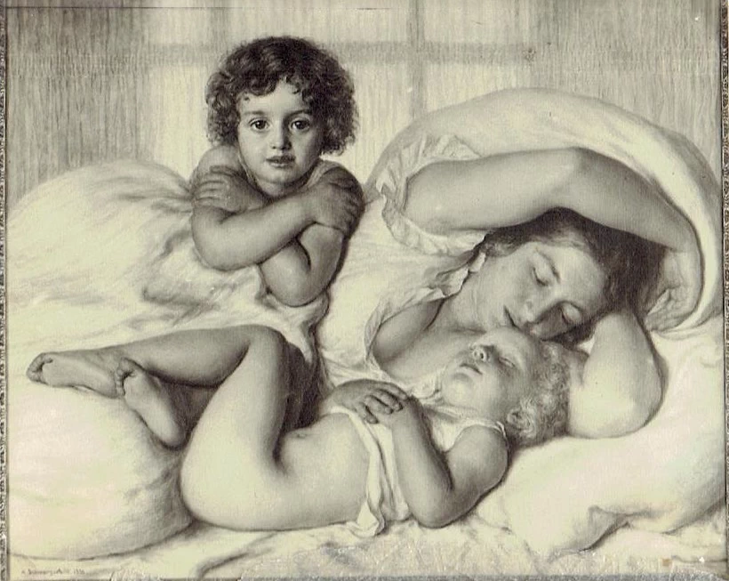 Madre e figli a riposo